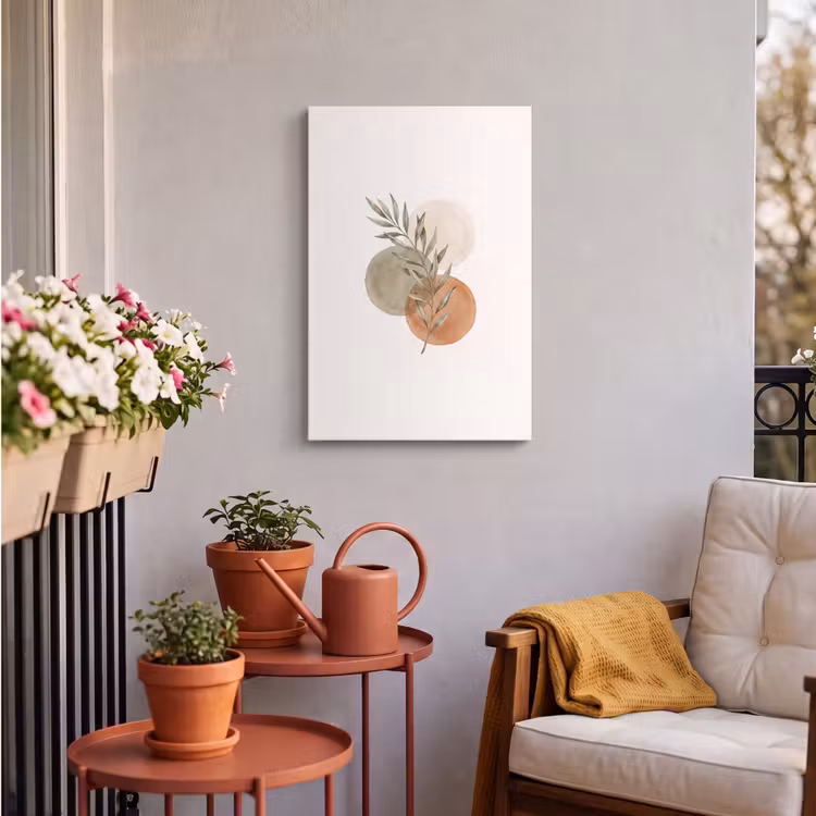 Outdoor Canvas Print - Plant - Circles - Abstract - Plant - Cirkels - Abstract Tuinposter op houten frame 2 cm dik klein