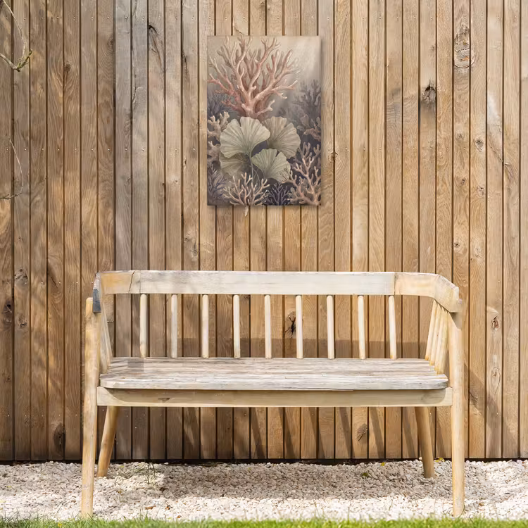 Plant - Bladeren - Zee - Illustratie - Groen Tuinposter op houten frame 2 cm dik klein -sfeer4