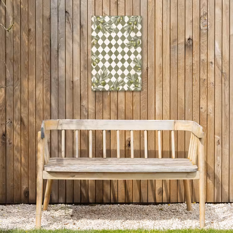 Plant - Olijftakken - Waterverf - Mediterraan - Groen Tuinposter op houten frame 2 cm dik klein -sfeer4