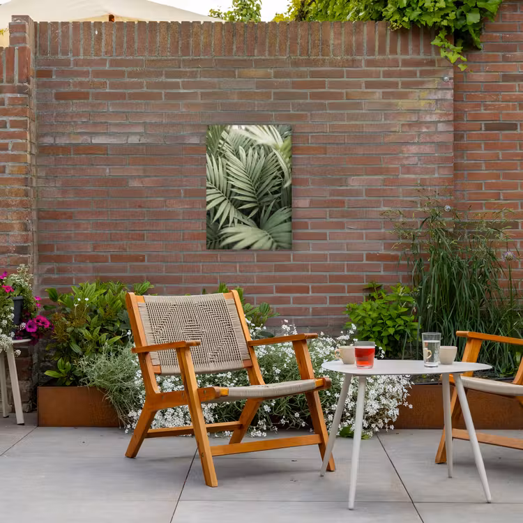 Plant - Palmbladeren - Natuur - Groen Tuinposter op houten frame 2 cm dik klein -sfeer3
