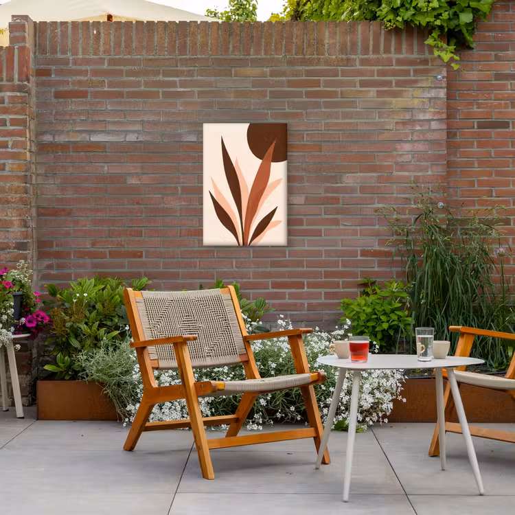 Planten - Abstract - Natuur - Bruin Tuinposter op houten frame 2 cm dik klein -sfeer3