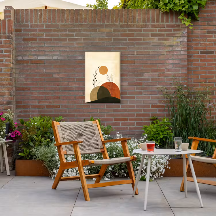 Planten - Abstract - Vormen Tuinposter op houten frame 2 cm dik klein -sfeer3