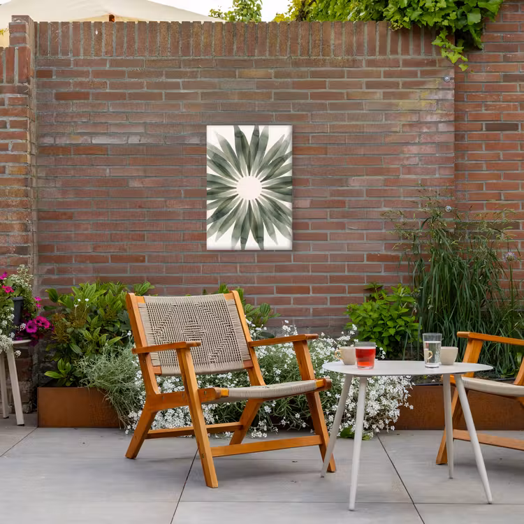 Planten - Abstract - Waterverf - Groen - Natuur Tuinposter op houten frame 2 cm dik klein -sfeer3