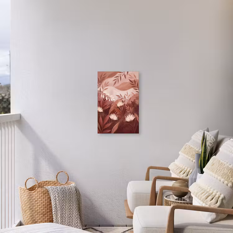 Planten - Bladeren - Botanisch - Modern - Bruin Tuinposter op houten frame 2 cm dik klein -sfeer1