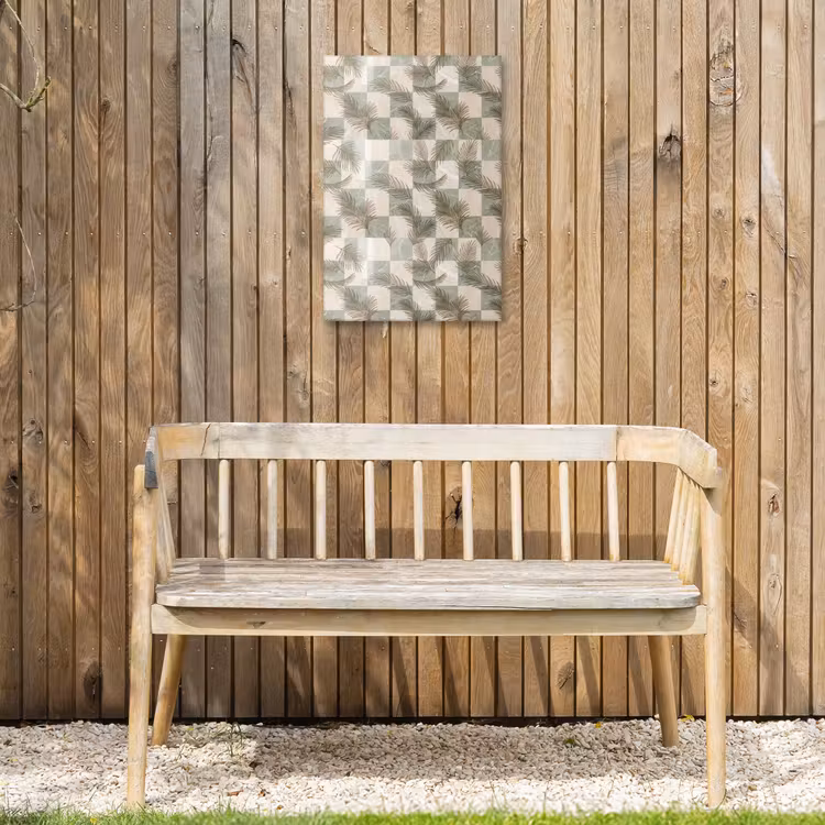 Planten - Bladeren - Marmer - Modern - Groen Tuinposter op houten frame 2 cm dik klein -sfeer4