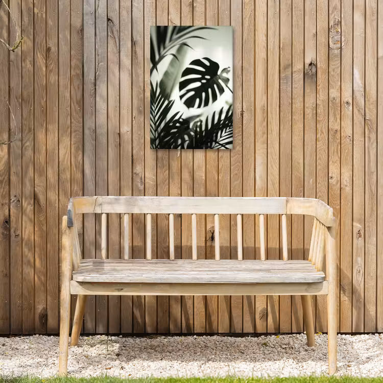 Planten - Bladeren - Natuur - Minimalistisch - Groen Tuinposter op houten frame 2 cm dik klein -sfeer4