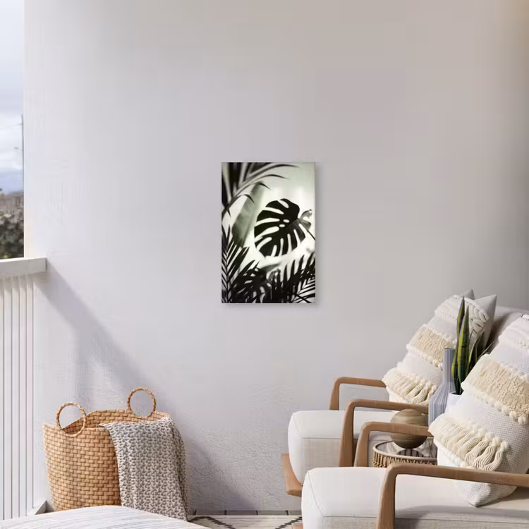 Planten - Bladeren - Natuur - Minimalistisch - Groen Tuinposter op houten frame 2 cm dik klein -sfeer1
