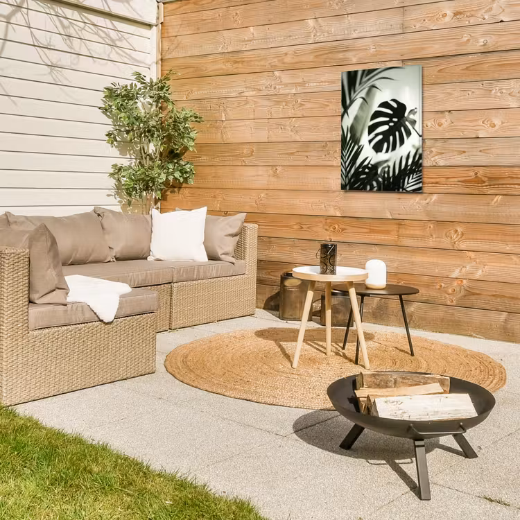 Planten - Bladeren - Natuur - Minimalistisch - Groen Tuinposter op houten frame 2 cm dik klein -sfeer2