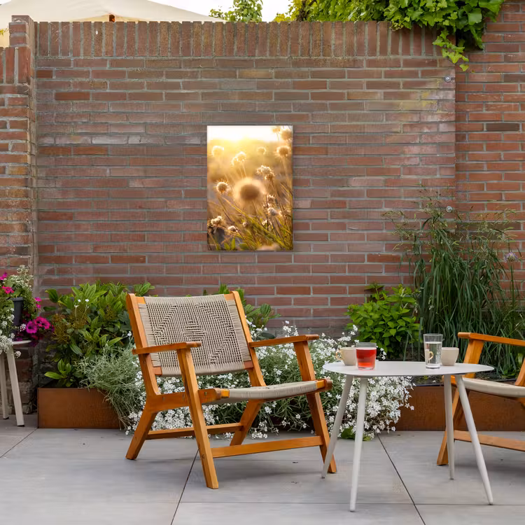 Planten - Natuur - Bloemen - Zon - Horizon Tuinposter op houten frame 2 cm dik klein -sfeer3