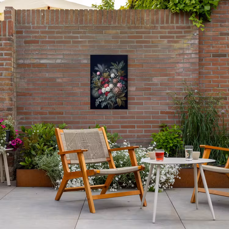 Planten - Tropisch - Botanisch - Donker - Groen Tuinposter op houten frame 2 cm dik klein -sfeer3
