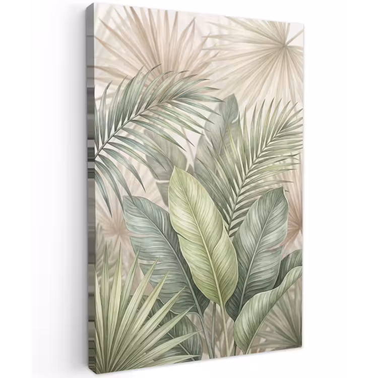 Planten - Tropisch - Bladeren - Groen - Natuur Tuinposter op houten frame 2 cm dik klein -3d
