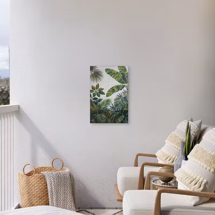 Planten - Tropisch - Mozaïek - Groen - Natuur Tuinposter op houten frame 2 cm dik klein -sfeer1
