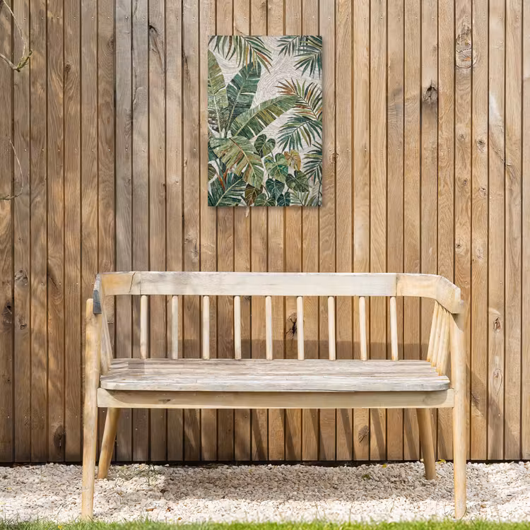 Planten - Tropisch - Mozaïek - Natuur - Groen Tuinposter op houten frame 2 cm dik klein -sfeer4