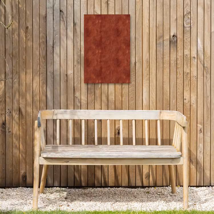 Stucwerk - Textuur - Terracotta Tuinposter op houten frame 2 cm dik klein 841 -sfeer4