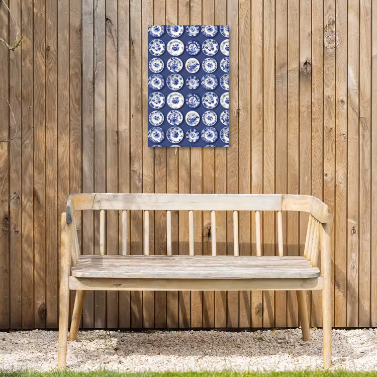 Borden - Floraal - Blauw Tuinposter op houten frame 2 cm dik klein 841 -sfeer4