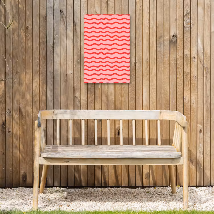 Speels - Patroon - Rood Tuinposter op houten frame 2 cm dik klein 841 -sfeer4