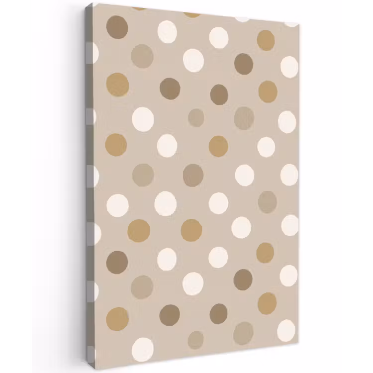 Polka - Dots - Beige Tuinposter op houten frame 2 cm dik klein 841 -3d