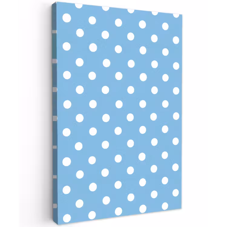 Polka - Dots - Blauw Tuinposter op houten frame 2 cm dik klein 841 -3d