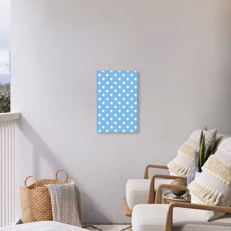 Polka - Dots - Blauw Tuinposter op houten frame 2 cm dik klein 841 -sfeer1