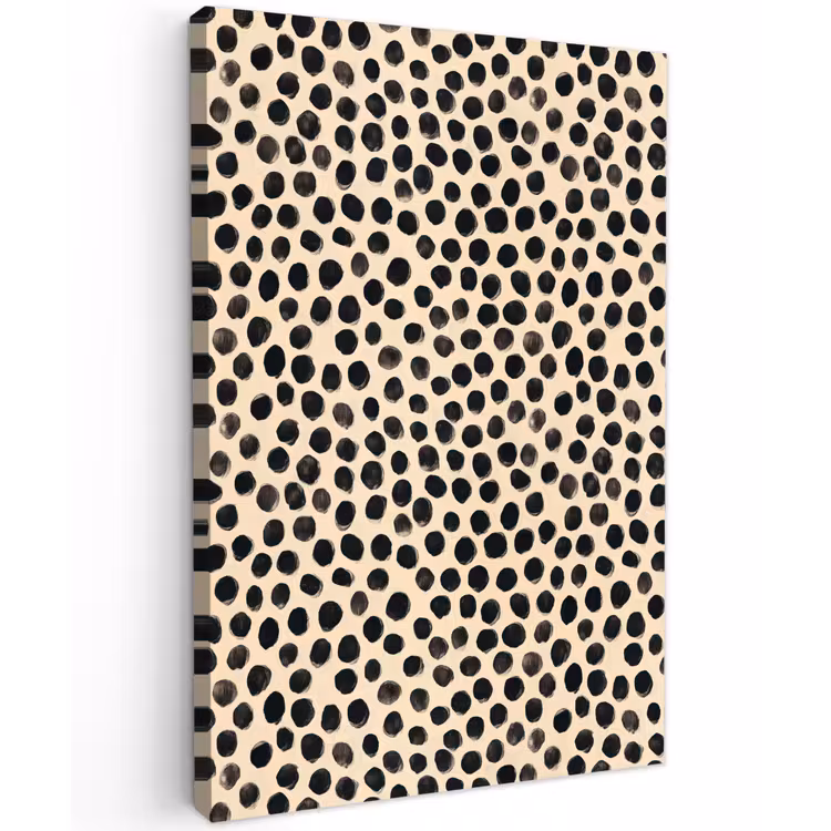 Stippen - Patroon - Zwart Tuinposter op houten frame 2 cm dik klein 841 -3d