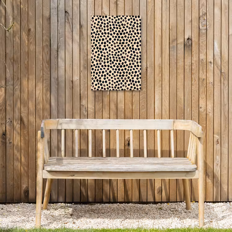Stippen - Patroon - Zwart Tuinposter op houten frame 2 cm dik klein 841 -sfeer4