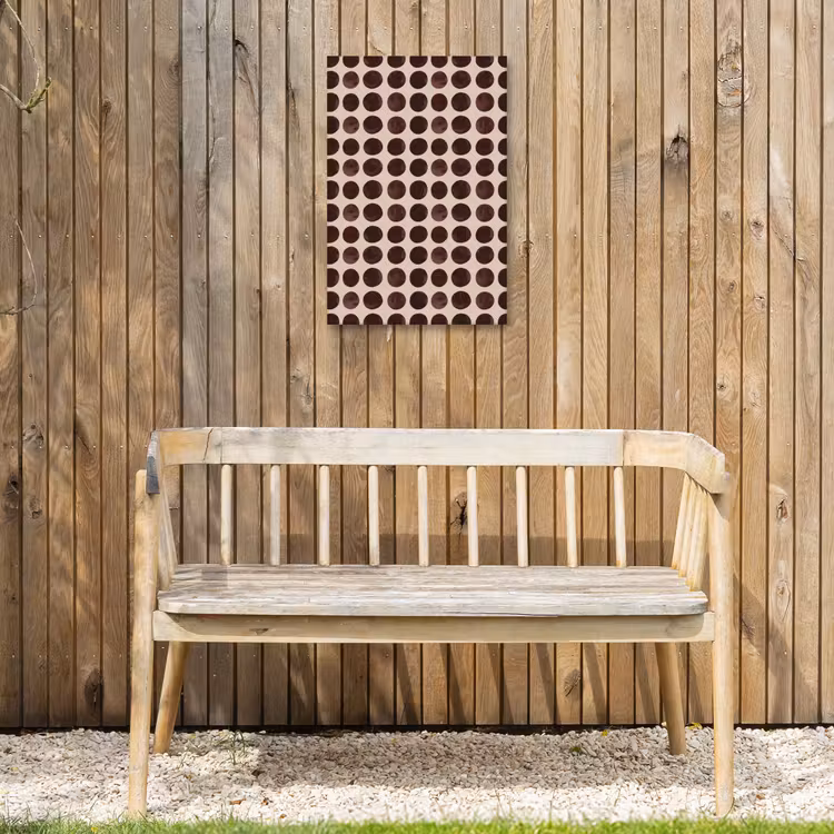 Stippen - Patroon - Bruin Tuinposter op houten frame 2 cm dik klein 841 -sfeer4