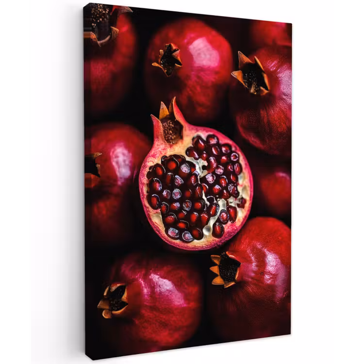 Granaatappel - Rood - Fruit Tuinposter op houten frame 2 cm dik klein -3d