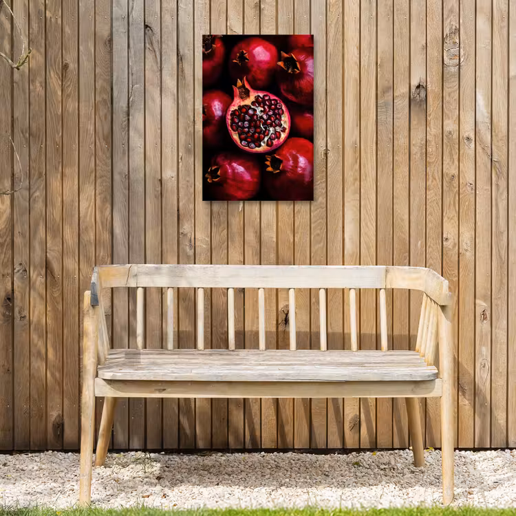 Granaatappel - Rood - Fruit Tuinposter op houten frame 2 cm dik klein -sfeer4