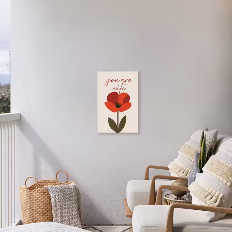 Klaproos - Bloem - Rood - Valentijn Tuinposter op houten frame 2 cm dik klein -sfeer1