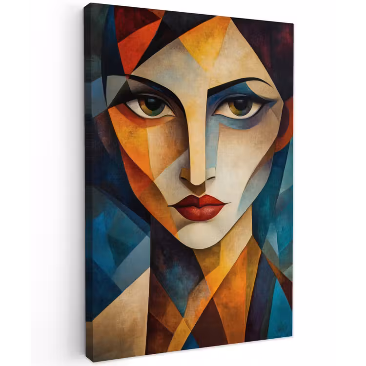 Portret - Abstract - Vormen Tuinposter op houten frame 2 cm dik klein -3d