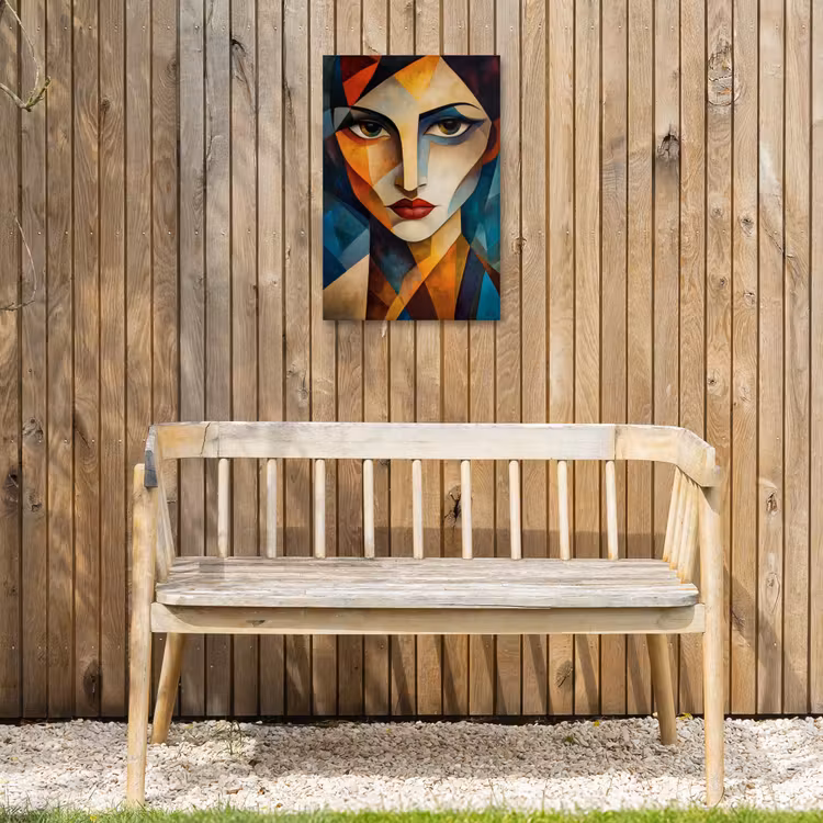 Portret - Abstract - Vormen Tuinposter op houten frame 2 cm dik klein -sfeer4