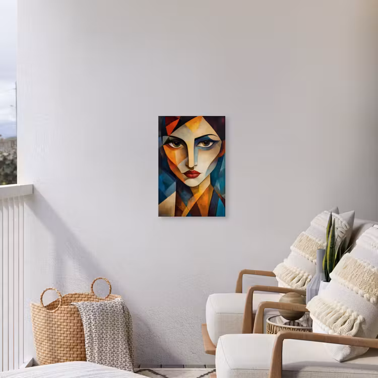 Portret - Abstract - Vormen Tuinposter op houten frame 2 cm dik klein -sfeer1