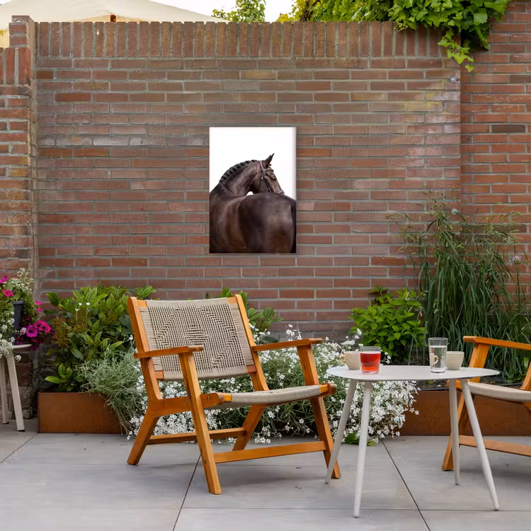 Portret - Paard - Elegant Tuinposter op houten frame 2 cm dik klein -sfeer3
