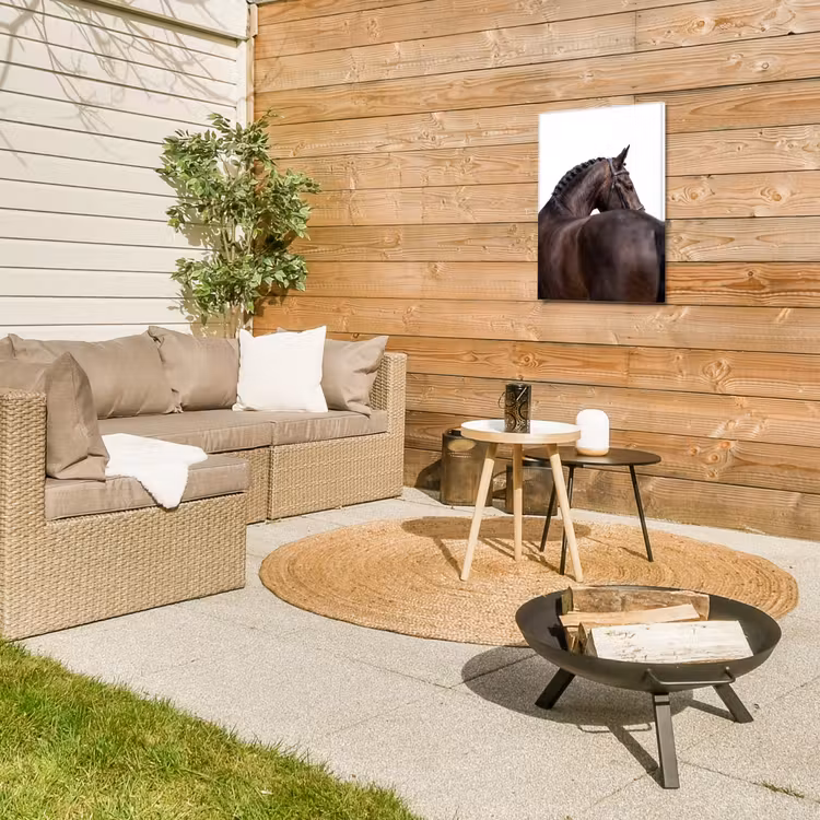 Portret - Paard - Elegant Tuinposter op houten frame 2 cm dik klein -sfeer2