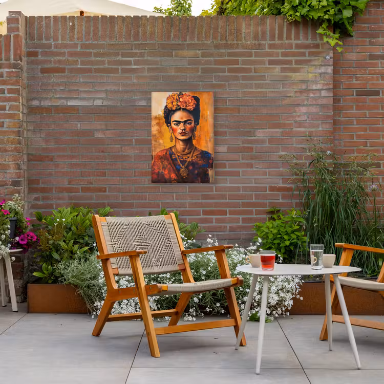 Portret - Sieraden - Schilderachtig Tuinposter op houten frame 2 cm dik klein -sfeer3