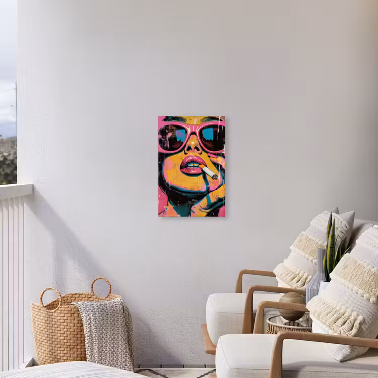 Portret - Vrouw - Abstract - Zonnebril Tuinposter op houten frame 2 cm dik klein -sfeer1