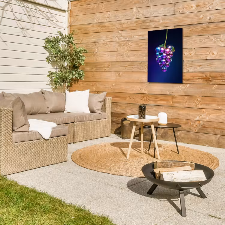 Paars - Disco - Feest - Druif Tuinposter op houten frame 2 cm dik klein -sfeer2