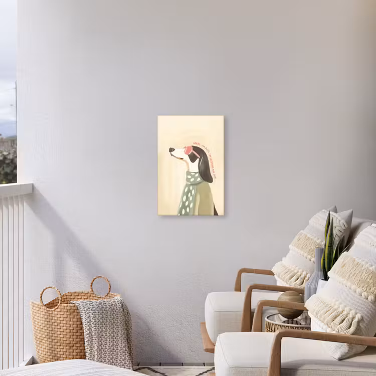 Quote - Hond - Zonnebril Tuinposter op houten frame 2 cm dik klein -sfeer1