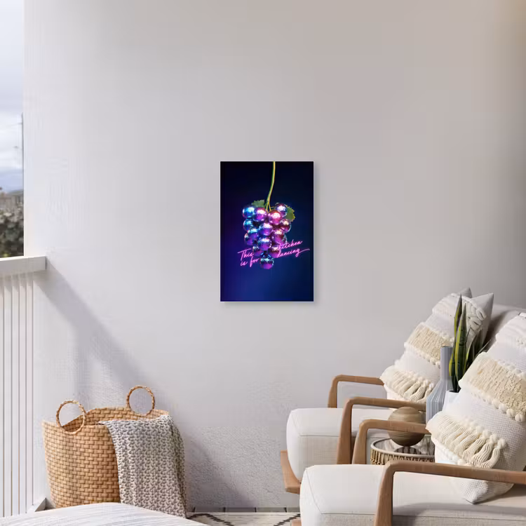 Quote - Neon - Disco - Druiven Tuinposter op houten frame 2 cm dik klein -sfeer1
