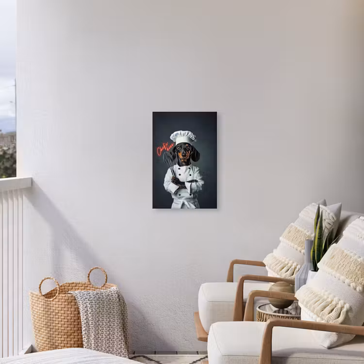 Quote - Neon - Hond - Kokskleding Tuinposter op houten frame 2 cm dik klein -sfeer1