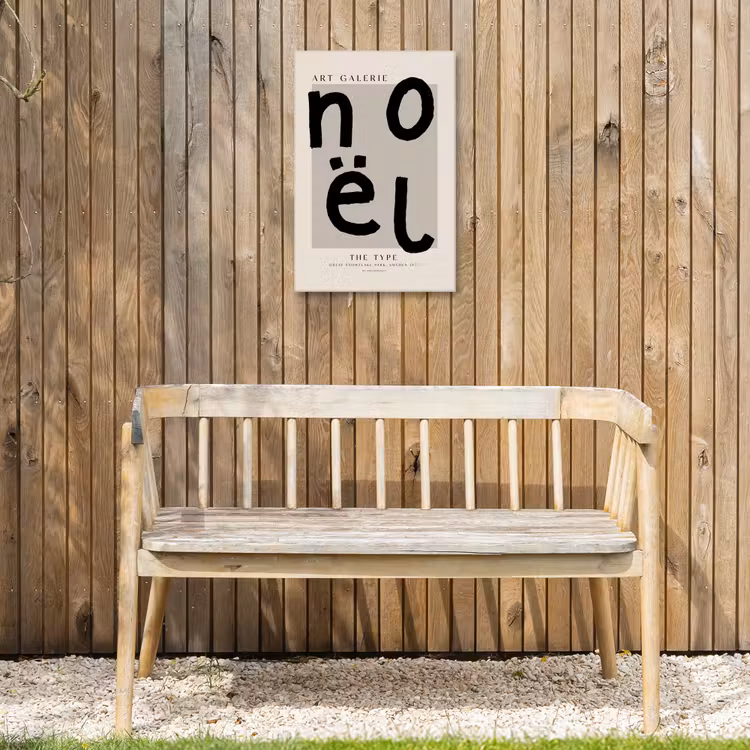 Quotes - Noël - Zwart - Beige - Kerst Tuinposter op houten frame 2 cm dik klein -sfeer4