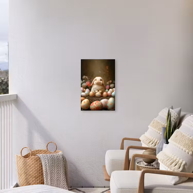 Konijn - Paaseieren - Stilleven Tuinposter op houten frame 2 cm dik klein -sfeer1