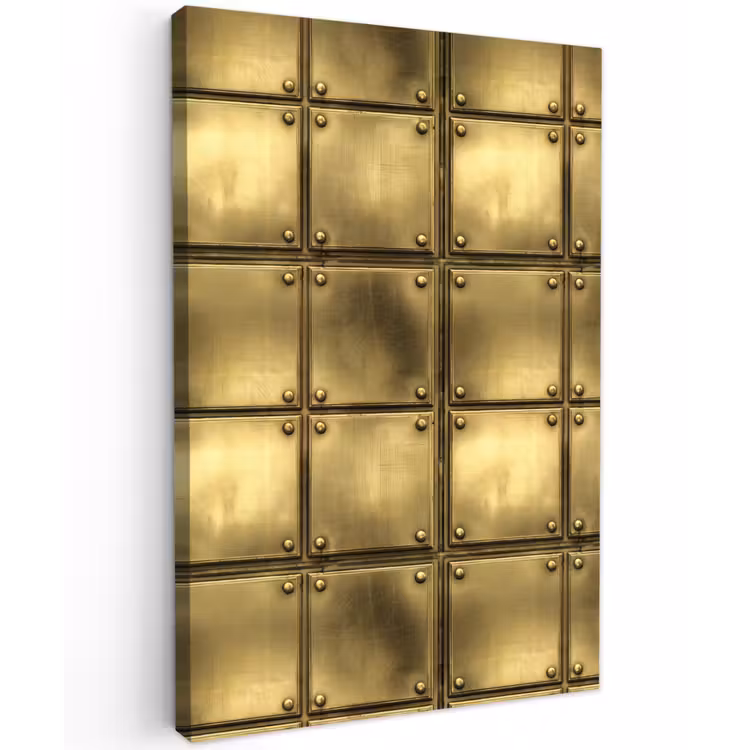 Platen - Industrieel - Stoer - Goud Tuinposter op houten frame 2 cm dik klein 841 -3d