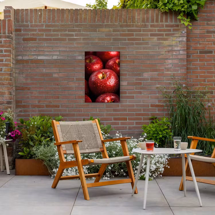 Rood - Appels - Fruit Tuinposter op houten frame 2 cm dik klein -sfeer3