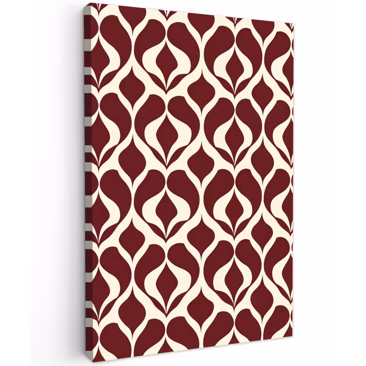 Rood - Druppelpatroon - Grafisch Tuinposter op houten frame 2 cm dik klein 841 -3d