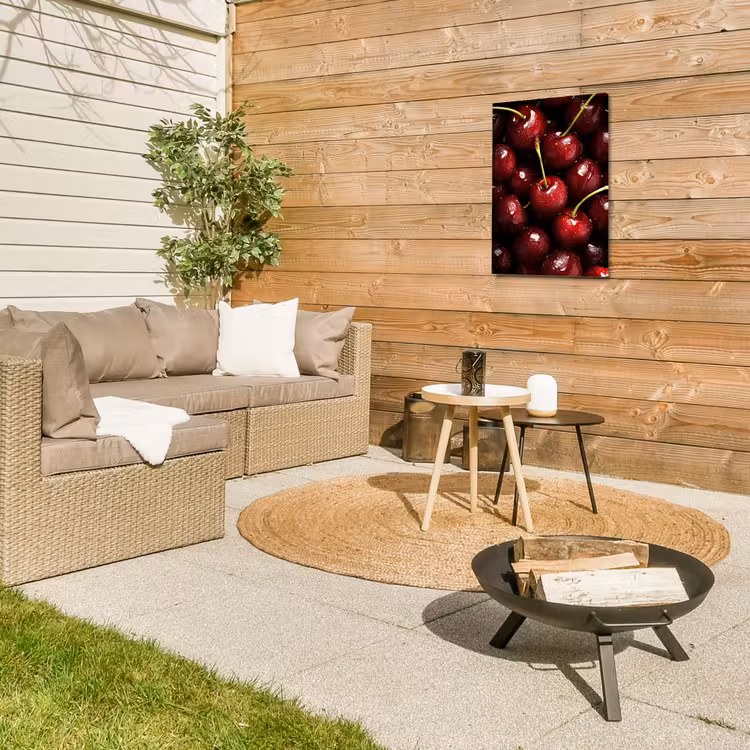 Rood - Fruit - Kersen Tuinposter op houten frame 2 cm dik klein -sfeer2