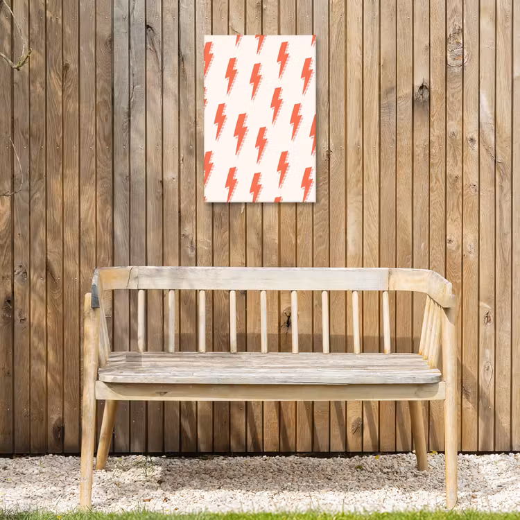 Rood - Bliksem - Roze Tuinposter op houten frame 2 cm dik klein 841 -sfeer4