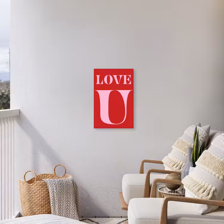Rood - Love - Valentijn - Roze Tuinposter op houten frame 2 cm dik klein -sfeer1