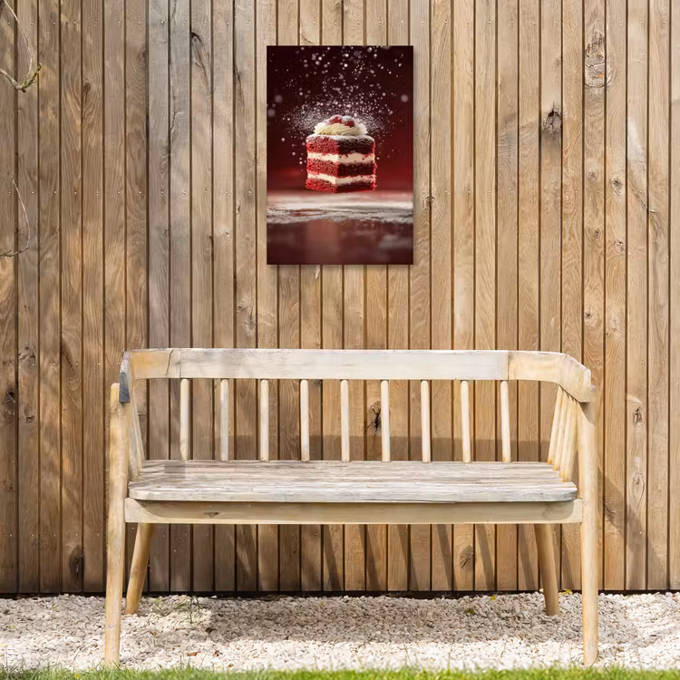 Rode - Velvet - Taart - Eten Tuinposter op houten frame 2 cm dik klein -sfeer4