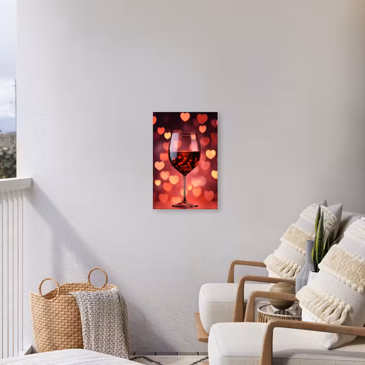 Rood - Wijn - Hartjes Tuinposter op houten frame 2 cm dik klein -sfeer1
